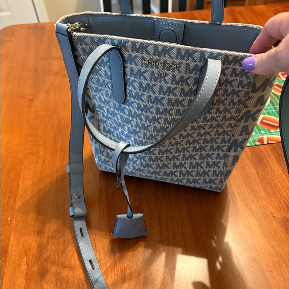 Michael Kors Blue Monogram Tote